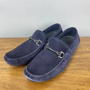 Salvatore Ferragamo Men’s Suede Navy Blue Driving Loafer Moccasin 11.5 E - Picture 1 of 11