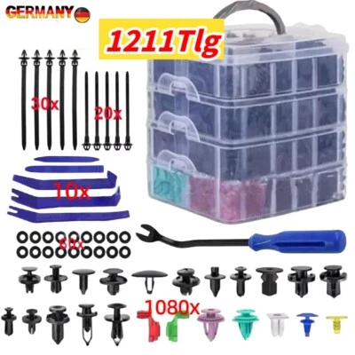 1211Tlg Spreiznieten Auto KFZ Sortiment Autotür Innen Befestigung Clips Satz - Bild 1 von 4