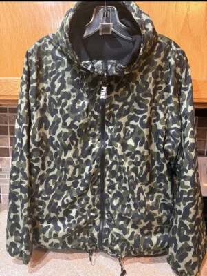 Victoria's Secret розовый кампус молнии Anorak куртка с капюшоном размер M камуфляж - Изображение 1 из 4