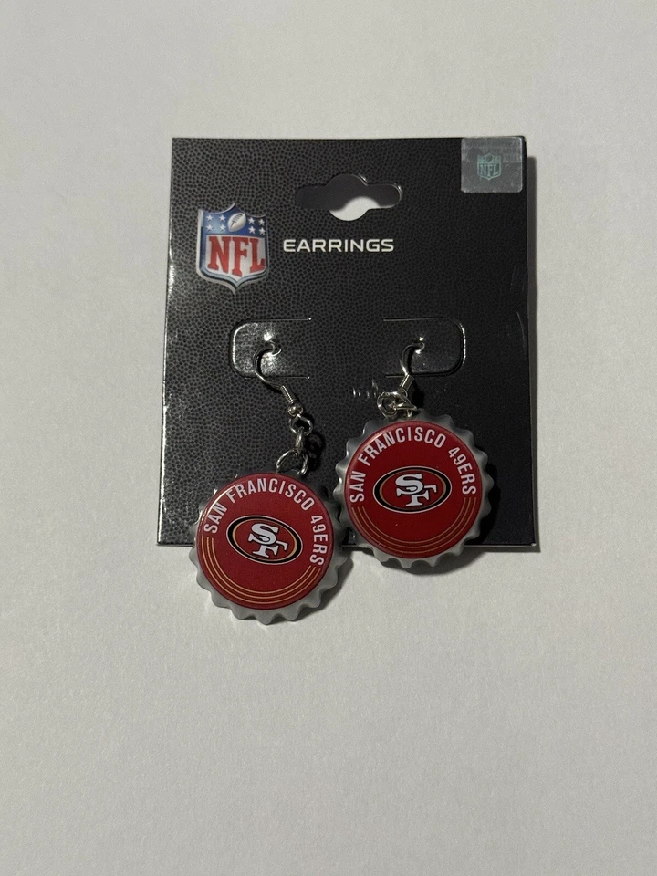 旧金山 49 人队 NFL 橄榄球队标志耳环 美国库存 1 天内发货! — 第 1/1 张图片