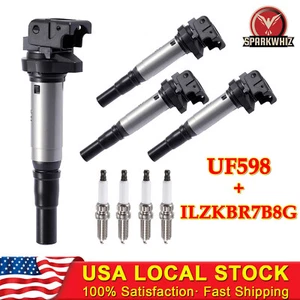 4Pack UF598 Ignition Coils + Iridium Spark Plugs For 2007-2015 Mini Cooper 1.6L - Picture 1 of 11