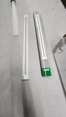 2PC Damar 2g11 base 55w 3500k long twin compact fluorescent bulb F55LTT/4P/835 - Image 1 of 4