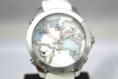 JACOB & CO BRAND NEW JC123 FIVE TIME ZONE STAINLESS STEEL LADIES AUTHENTIC WATCH - Image 1 of 4