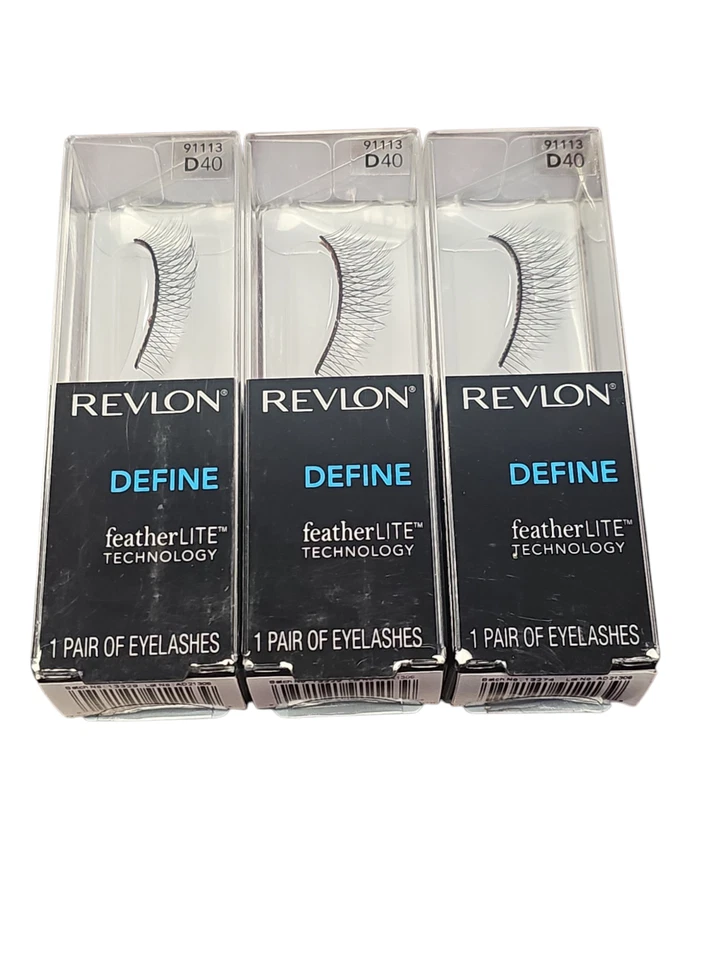 Lot 3 Pairs Revlon Eyelashes 91113 D40 False Fake Intensifeye Define Eye Lashes - Image 1 of 1