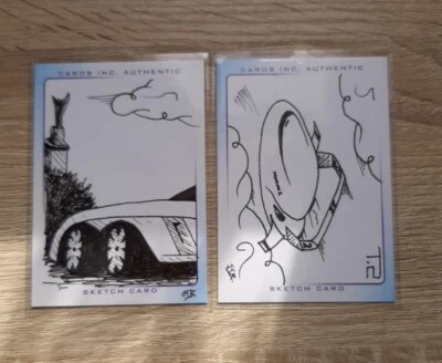 TWO THUNDERBIRDS - Hand-drawn Sketch Cards by James Ramsey - Cards Inc - 2004 - Image 1 of 4