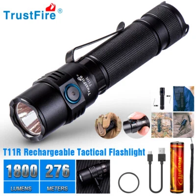 Trustfire T11R Tactical EDC Flashlight Type-c Rechargeable Torch 1800Lumen US