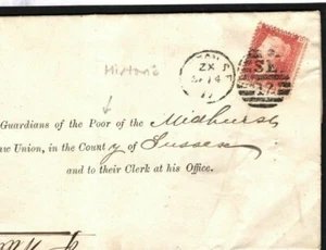 GB Cover HISTORIC Parochial Notice for Poor Charity *Lambeth* Sussex 1877 G256 - Picture 1 of 12