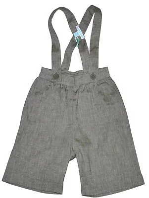 Marie Chantal Linen Blend Pale Muted Green Suspender Shorts Various Sizes NWT