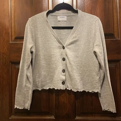 Suéter Recortado con Botones Gris Niñas Azul Marino Antiguo XL (14-16) Foto 1 de 4