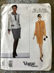 Vogue American Designer Bill Blass #2020 Pattern - Jacket/Skirt Sz 14-16-18 UC - Picture 1 of 2