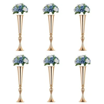 NUPTIO 6 piezas florero de boda y 6 piezas de flores artificiales conjunto para centerpi de boda... Foto 1 de 4