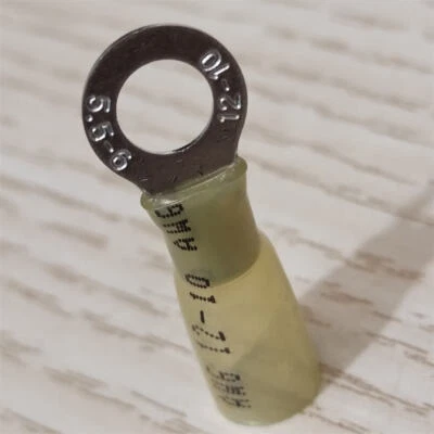 12-10AWG Wire Crimp Connectors Heat Shrink Ring 1/4" Stud Terminals 20-250pcs - Image 1 of 4