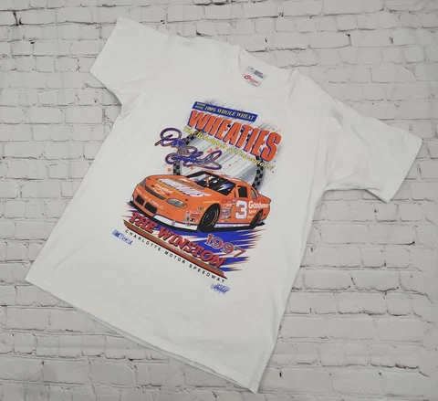 AUTHENTIC 1997 The Winston- DOUBLE-SIDED Dale Earnhardt Wheaties NASCAR Shirt XL Cover