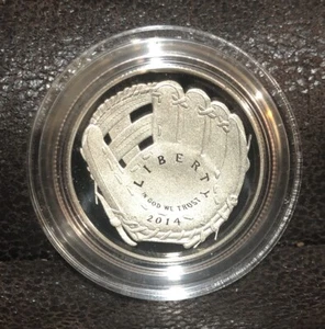 2014-S US Mint Baseball Hall of Fame 1/2 dollaro moneta prova curva con certificato di autenticità e scatola - Foto 1 di 5