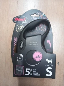 Flexi Dog Lead - negro. Cinta clásica. Pequeño - 5m (15KG). - Imagen 1 de 2