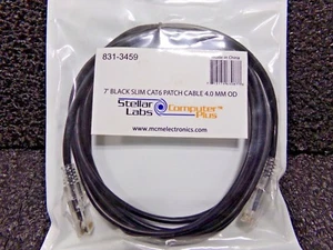 831-3459 -  Ethernet Cable, Cat6, RJ45 Plug, 7 ft, 2.13 m, Black (RC) - Picture 1 of 6