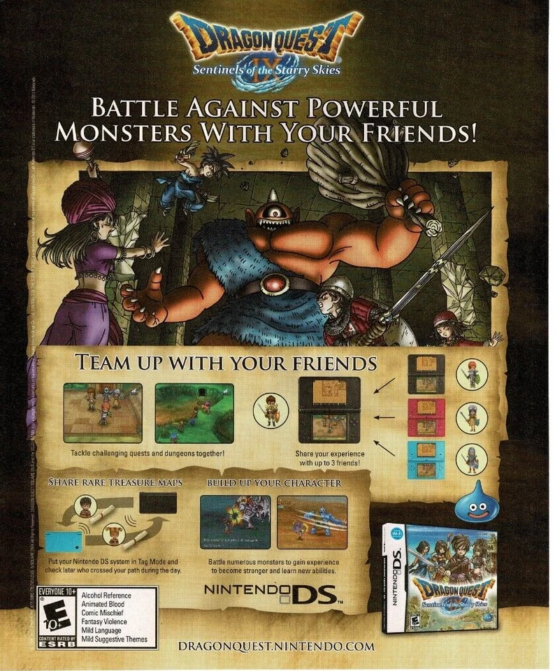 2011 Dragon Quest Sentinels Of The Starry Skies Video Game Vintage Print Ad - Image 1 of 1