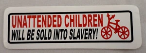 Unattended Children Sold 2 Slavery Biker Uniform Motorcycle Helmet Decal Sticker - Picture 1 of 1