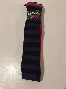 Chatties knee high TUBE SOCKS size 9-11 Womans Teen - 3 pair Striped - Picture 1 of 5