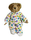 Vermont Teddy Bear Co 16” Jointed Brown Plush With Footie Polka Dot pajamas toy