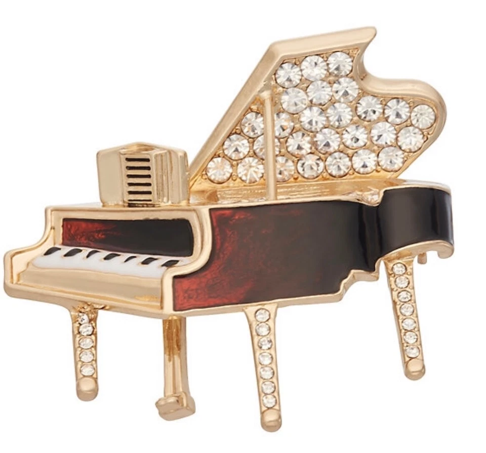Pin de piano Napier tono dorado cristal simulado brillante - Nuevo Foto 1 de 1