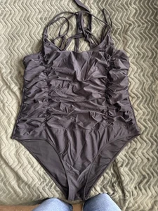 CIDER - PLUS SIZE BLACK ONE PIECE SWIMMING COSTUME - 4XL, UK 24/26, VGC - Picture 1 of 8