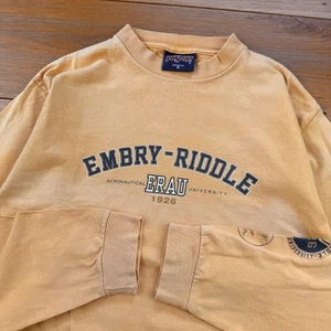 Vintage 90s Jansport Embry Riddle University L/S T-shirt Made in USA Men’s S - Picture 1 of 5