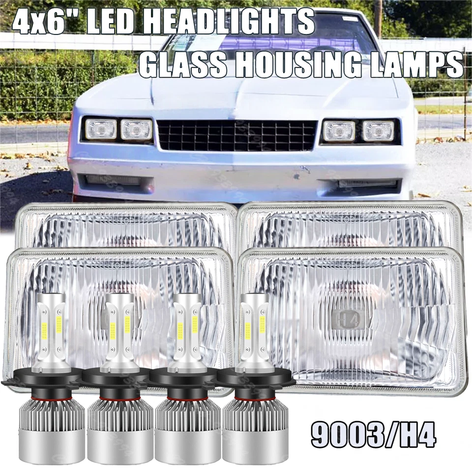 Faros LED de haz alto/bajo Fit Chevrolet Monte Carlo SS 1980-1988 4x6" pulgadas Foto 1 de 4