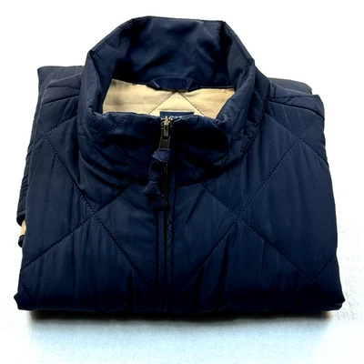J Crew Men's Navy Blue Quilted Sleeveless Vest Zipper & Pockets Med - Image 1 of 4