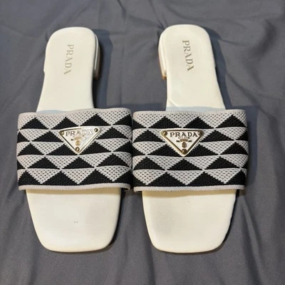 Prada Women’s Sandals Size 39 Black White  Authentic - Image 1 of 4