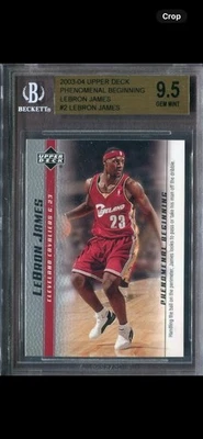 2003-04 Upper Deck #2 Lebron James Phenomenal Beginning RC BGS 9.5 GEM MT - Image 1 of 2