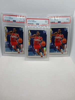 Allen Iverson PSA LOTE X3 1996 Fleer Ultra Encore Rookie #270 76ers RC Sixers  Foto 1 de 4