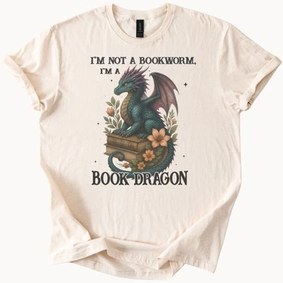 Libro Dragón Camisa Fantasía Dragón Libros de Lectura Gráfico Camiseta Regalo para Lectores Foto 1 de 4