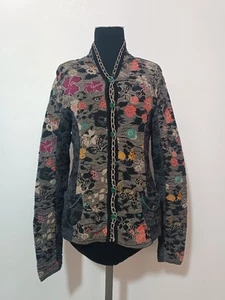 Cárdigan estilo boho étnico Ivko talla M/38, con lana merino extrafina - Imagen 1 de 14