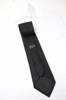 PIERRE PASCA Tie Men's One Size Solid Black Pointed Patterned Classic Tied - Image 1 of 4