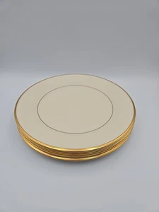 LENOX ETERNAL Dinner Plate SET Ivory 24K Gold Accent 10.75" USA Set Of 4 - Picture 1 of 6