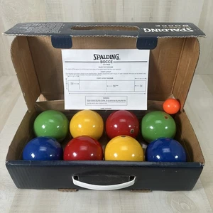 Vintage Spalding Bocce Ball Classic Set Lawn Bowling Made In Italy NICE CLEAN - Picture 1 of 10