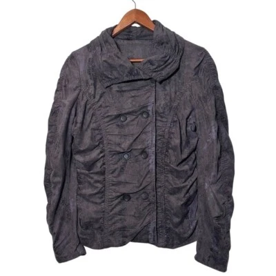 Joseph Ribkoff Women's 10 Double Breasted Jacket Ruched Lightweight Gray Purple - Image 1 of 4