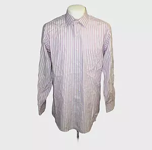 TOMMY BAHAMA MENS 15.5 32/33 White Purple Striped DRESS SHIRT (3857) - Picture 1 of 6