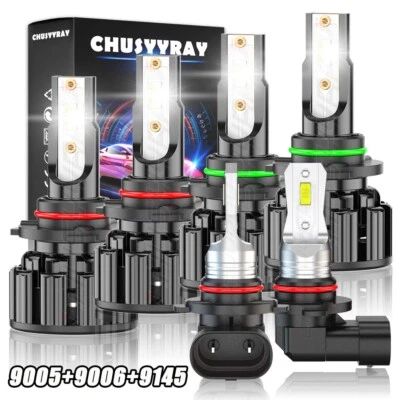 For Isuzu i-290 i-370 2007-2008 9005 9006 9145 LED Headlight Fog Kit Combo Bulbs - Image 1 of 4
