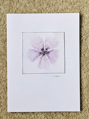 Handmade Card Watercolour Blank Birthday Sympathy Greeting Love Flower Notelet