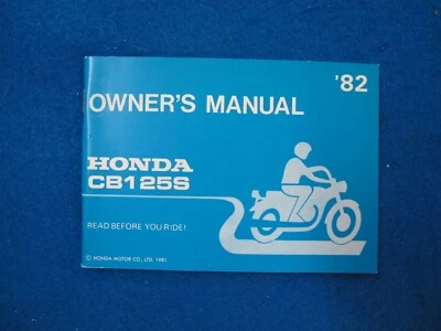 Honda 1982 CB125S New Old Stock Factory Owners Manual T24 - Image 1 of 4
