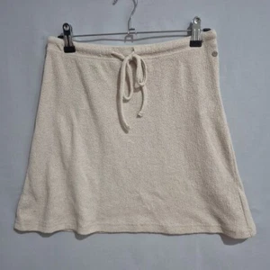 Rusty Beige Ivory Skirt Elastic Tie Waist 66cm Length 46cm Size 8 Beach Holiday - Picture 1 of 6