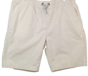Lands End Dad Shorts Tennis Hiking Walking Elastic Drawstring Boys XL Off White - Picture 1 of 7
