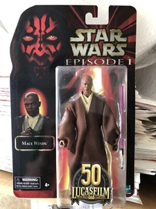 Star Wars Black Series Lucasfilm 50th Anniversary Mace Windu Figure In Hand - Picture 1 of 2