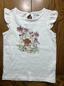 Janie and Jack Disney Moana and Maui Tee Shirt EUC Girls Flutter Sleeve Top Sz 4 - Picture 1 of 3