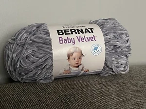HTF New Yarnspirations Bernat Baby Velvet Pale Grey Polyester Yarn 10.5 ozs NOS - Picture 1 of 5