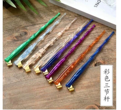 Pluma de inmersión de caligrafía oblicua inglesa multicolor plumín soporte de placa de cobre Foto 1 de 3