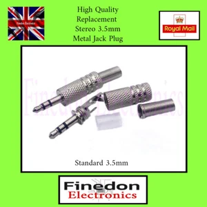 Quality Replacement 3.5mm Stereo Metal Jack Plug UK Seller - Picture 1 of 1