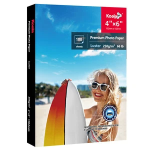 100 Sheets Koala Premium Photo Paper 4x6 Luster 66lb Inkjet Printer Semi-gloss - Picture 1 of 10